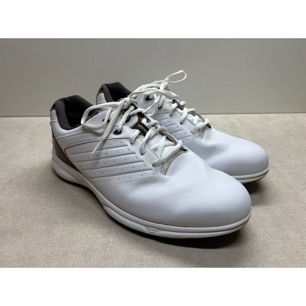 FootJoy ARC SL Spikeless Golf Shoes Mens 10.5 White Brown Leather